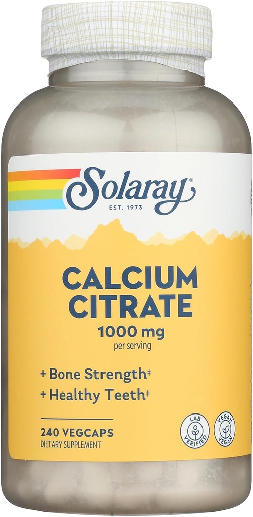 Solaray Calcium Citrate, 240 Caps, 0,75 Flaschen