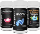 Intelligent Labs 3-in-1 Probiotika mit Präbiotika Bundle für die ganze Familie: Kinder + Erwachsene 50 Billion CFU + Frauen Probiotika, keine Kühlung erforderlich, 2 Monate Versorgung pro Flasche