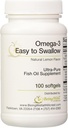 Omega-3 'Easy to Swallow' Ultra-pure Fischöl-Ergänzung Natürliche Zitronen Geschmack 100 Softgels