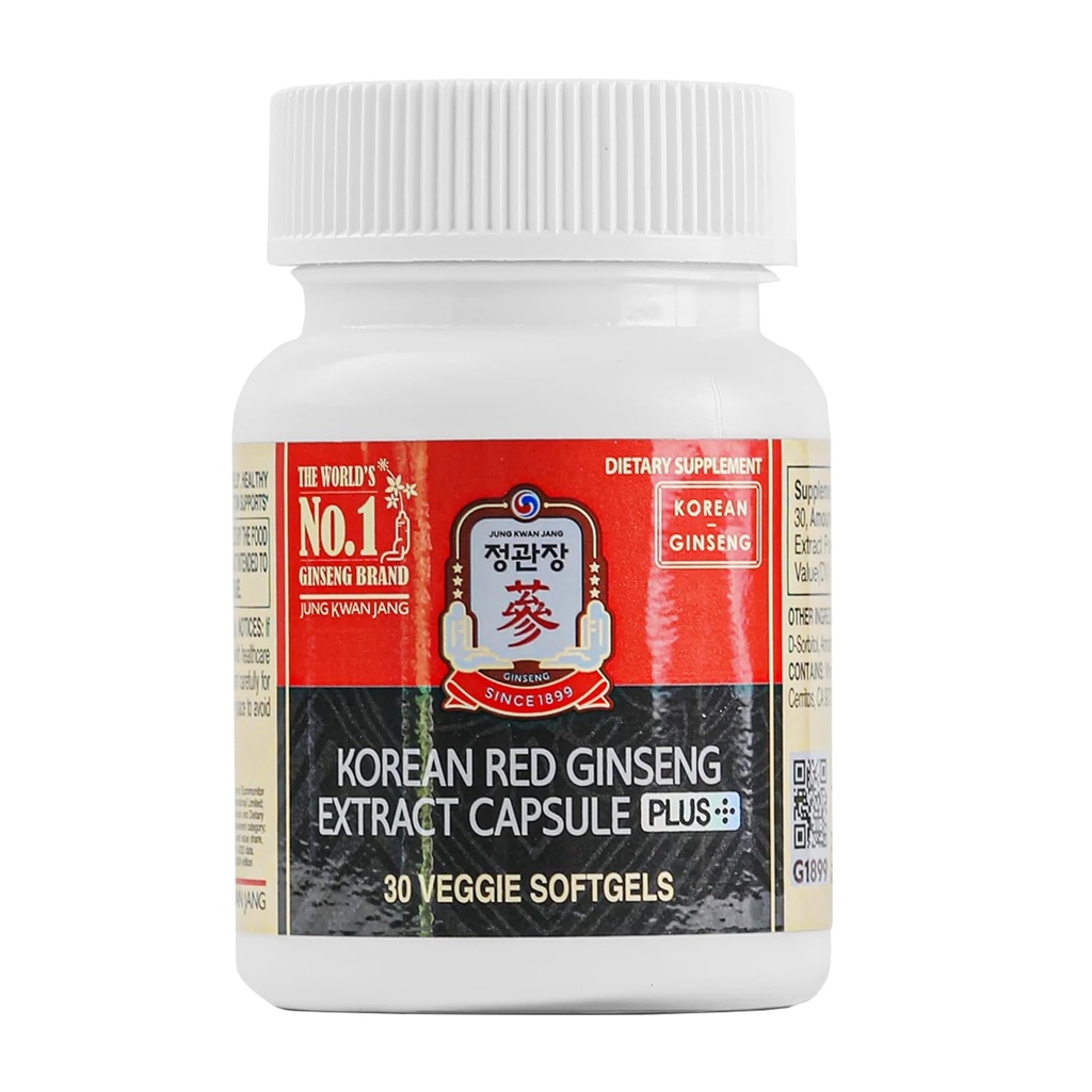 JungKwanJang Capsules d'extraits de ginseng rouge coréen Plus de pilules de focus All-in-1 pour les hommes et les femmes