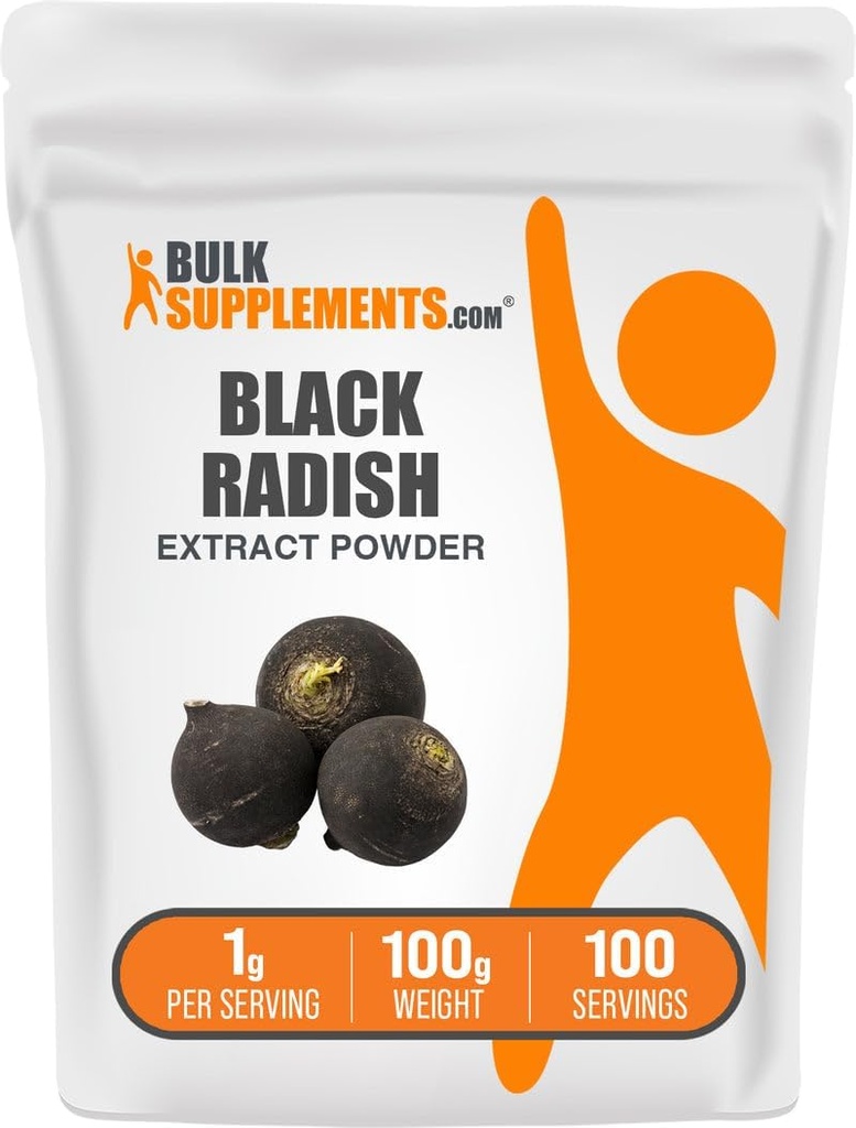 BulkSupplements.com Poudre d'extrait de radical noir - Supplément de radical noir espagnol, supplément à base de plantes - Sans végétalien et sans gluten, 1g par portion, 100g (3.5 oz) (paquet de 1)