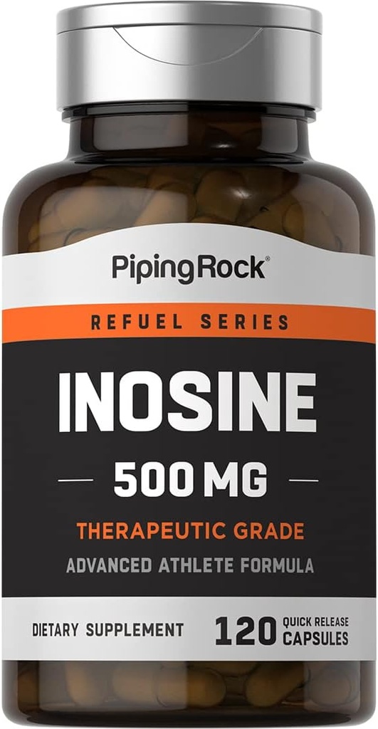 Piping Rock Inosine 500mg | 120 Kapseln | Advanced Athlete Formel | Therapeutic Grade | Non-GMO, Glutenfreie Ergänzung