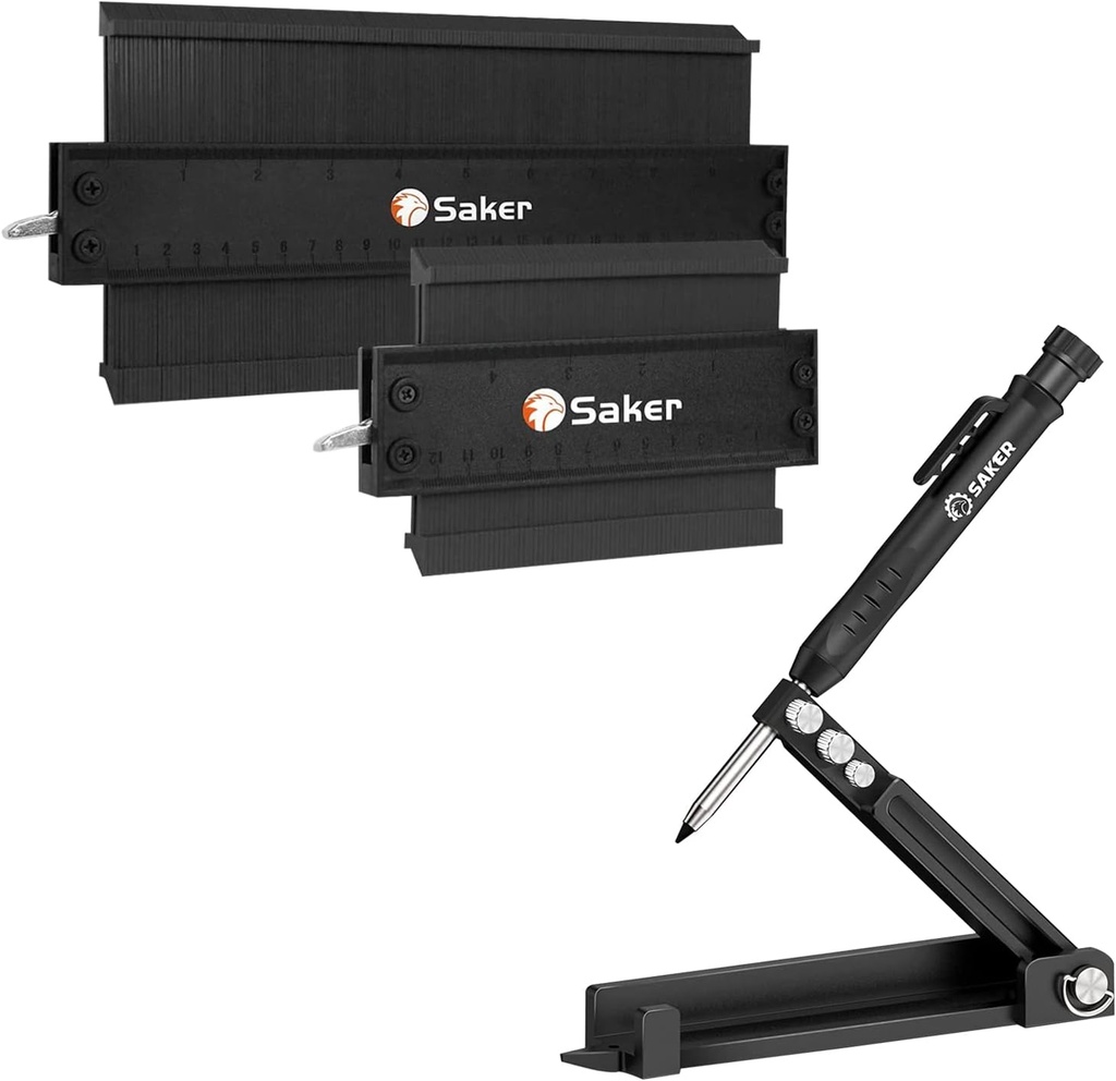 Scribing Tool&Saker Contour Duplication Gauge(10 Inch+5 Inch) (BLACK)