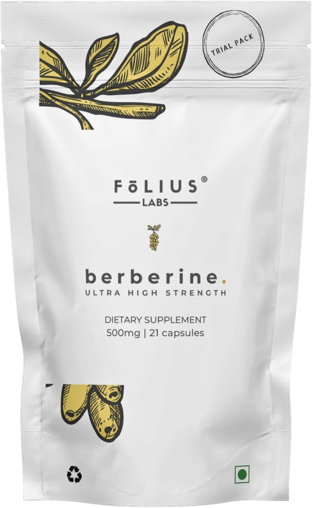 Clean Label Berberine HCl 97% - Klinisch untersucht Ultrahochfest Pure Berberine 500mg Supplement - Glutenfrei - 21 Kapseln (Trial Pack)