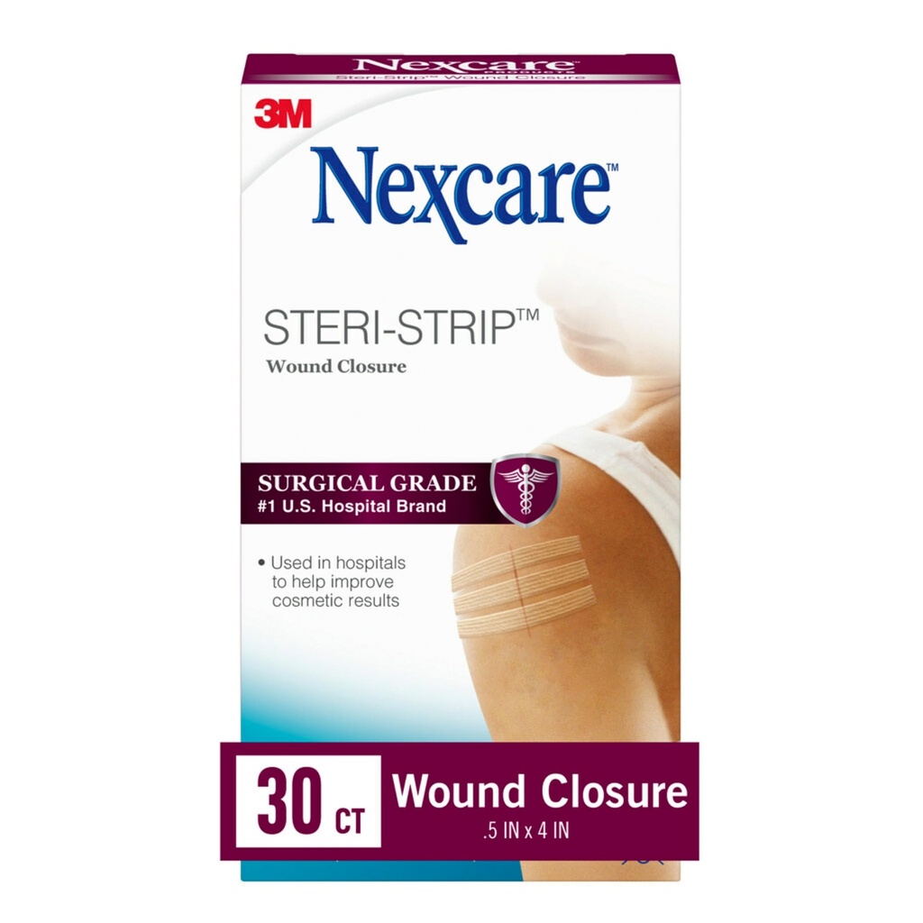 Fermeture de la plaie Steri-Strip de Nexcare, bandes respirantes tenir les petites blessures Fermement fermé, grand après les sutures ou les agrafes - 30 fermetures de la plaie