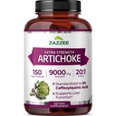 Zazzee Extra Strength Articoke 20:1 Extrait, 9000 mg Strength, 5% acide caffeoylquinique, 150 capsules véganes, 5 mois d'approvisionnement, concentré et normalisé extrait 20X, non-OGM et tout-naturel