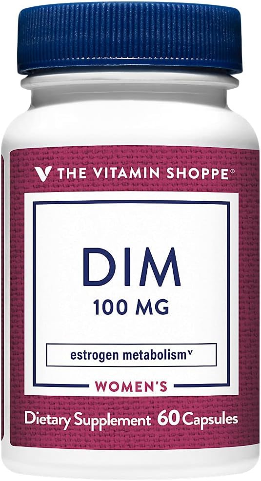 Der Vitamin Shoppe DIM 100MG mit Bioperine Black Pepper Extract, unterstützt Estrogen Stoffwechsel für Frauen Gesundheit (60 Kapseln)