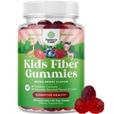 Gommies de fibre prébiotique élevée pour les enfants - Suppléments de fibre diététique pour la digestion et la constipation - Gommies de la racine de chicorée pour les enfants immunes - Suppléments nutritionnels non OGM et végétaliens - 120 Compte