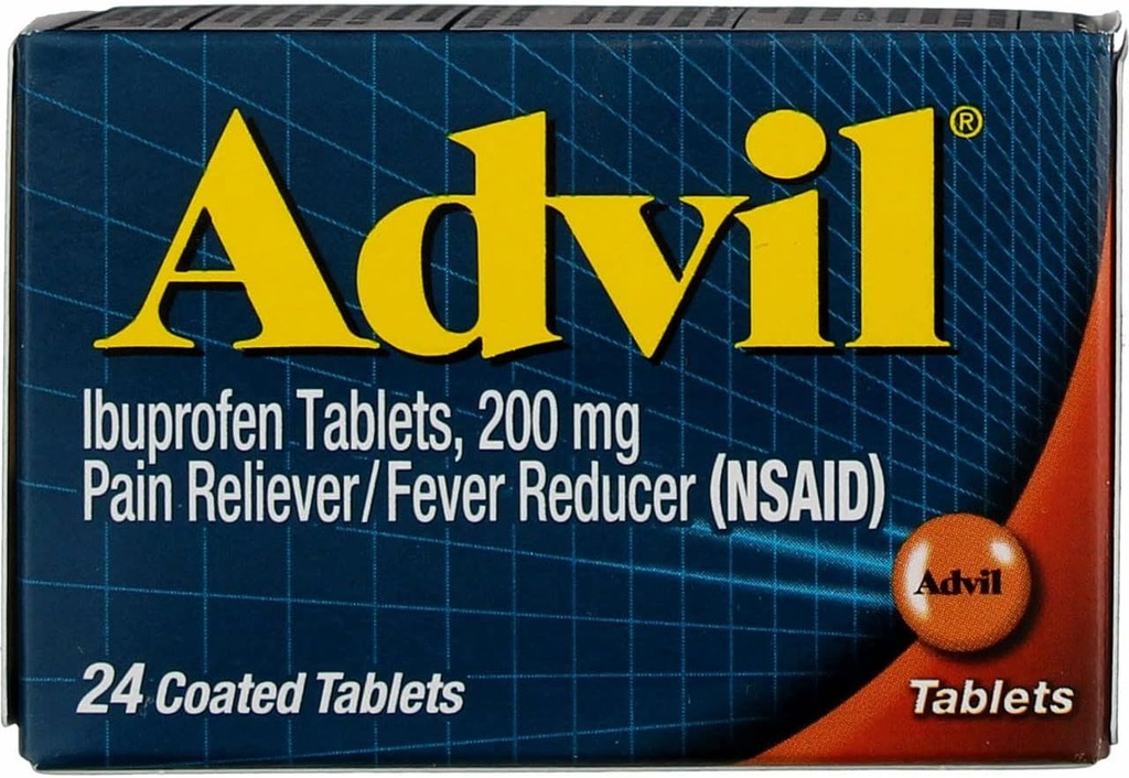 Advil Ibuprofen Pain Reliever/Fever Reducer, 200 mg Beschichtete Tabletten - 24 ct, Packung von 2