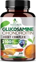 Glucosamine Chondroitin MSM 2100mg Complex - Joint Support Supplement for Joint Mobility & Comfort For Men and Women with Turmeric & Boswellia, Triple Strength Glucosamine Supplements - 240 Capsules
