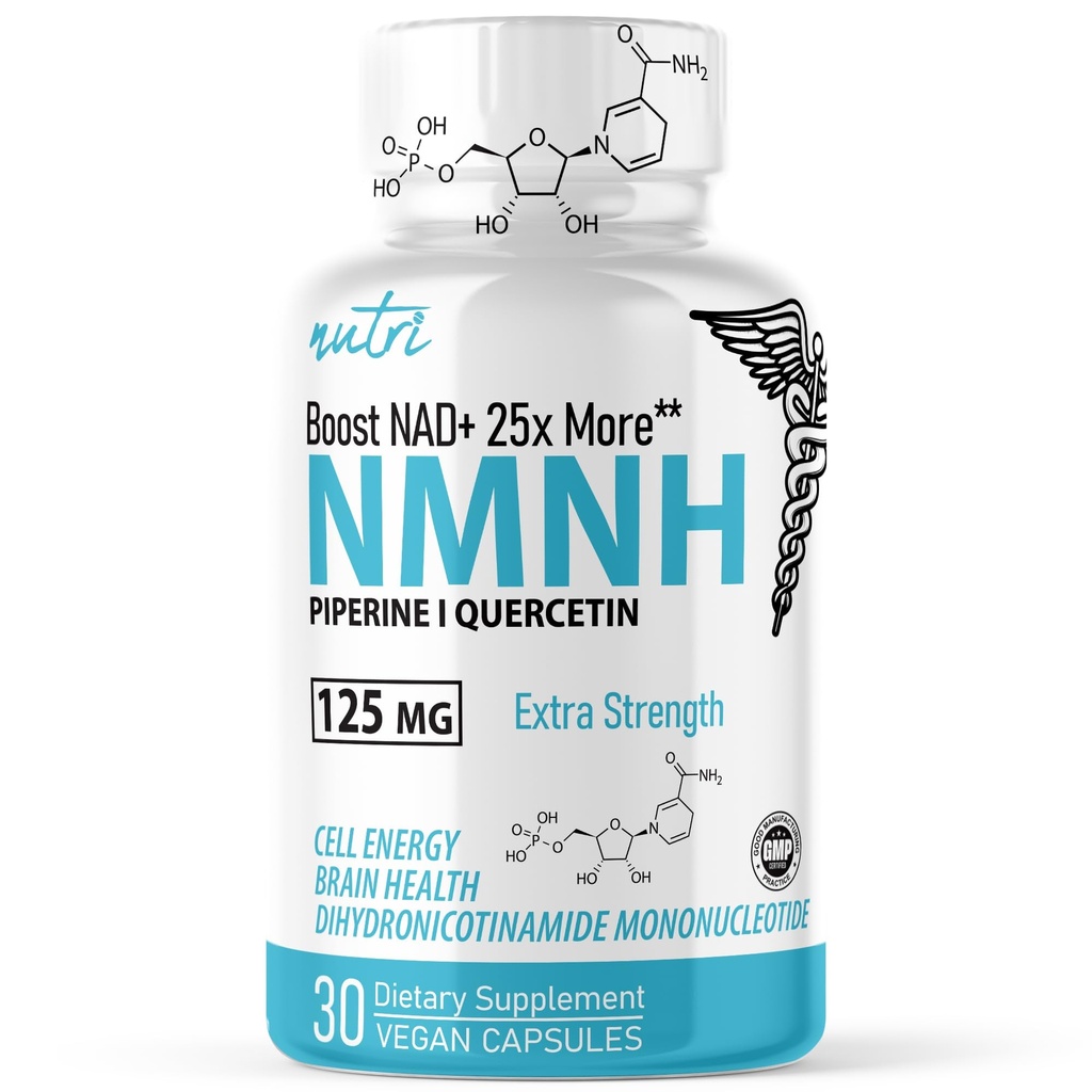 Nature's Fusions NMNH (NMN Supplement Alternative) (Dihydronicotinamid Mononukleotid) 125mg - 25 mal effektiver als NR & NAD+ - Boost NAD+ von bis zu 10 mal - 30 Count (30 Servings)