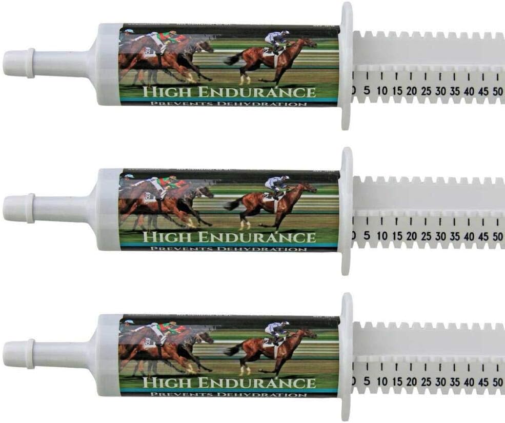 High Endurance Oral Paste Pferde Ergänzung für Pferde – 3-Pack. Elektrolyte, Vitamine und Mineralien, um Dehydratisierung zu verhindern. Drei 60-ml Easy-Dose Siringes. Cox Veterinary Lab. Made in USA.