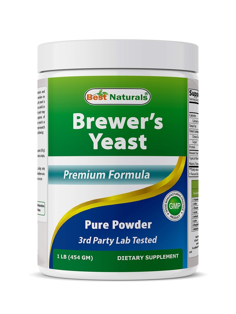 Best Naturals 100% Pure Brewers Poudre de levure - 16 oz - Soutiens pour une augmentation de l'approvisionnement en lait maternel pendant l'allaitement, l'allaitement, la santé digestive