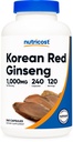 Nutricost Korean Ginseng 1000mg Servieren, 240 Kapseln - 500mg Pro Kapsel, 120 Portionen - Korean Panax Red Ginseng - Gluten Free & Non-GMO