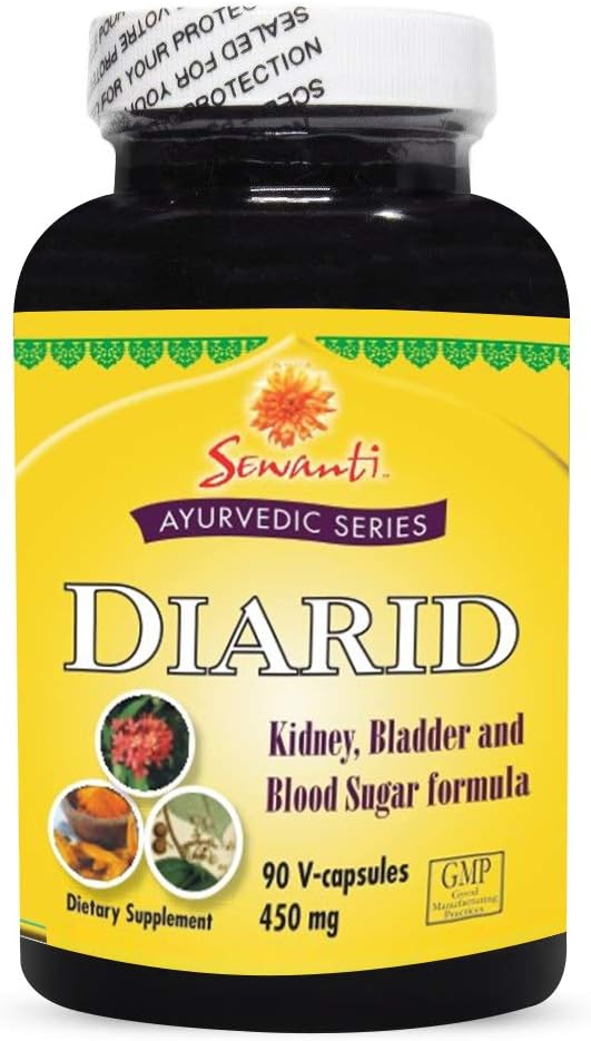 Sewanti Ayurvedic Serie Diarid 90 V Kapseln / 5: 1 Extrakt aus Curcuma Longa, Salacia, Tree Turmeric, Indian Kino Tree