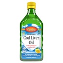 Carlson - Cod Liver Oil 1100 mg Omega-3s Plus Vitamine A & D3, Wild Caught Norwegian Arctic, Sustainable Sourced Nordic Fish Oil Liquid, Lemon, 500 mL (16.9 Fl Oz)