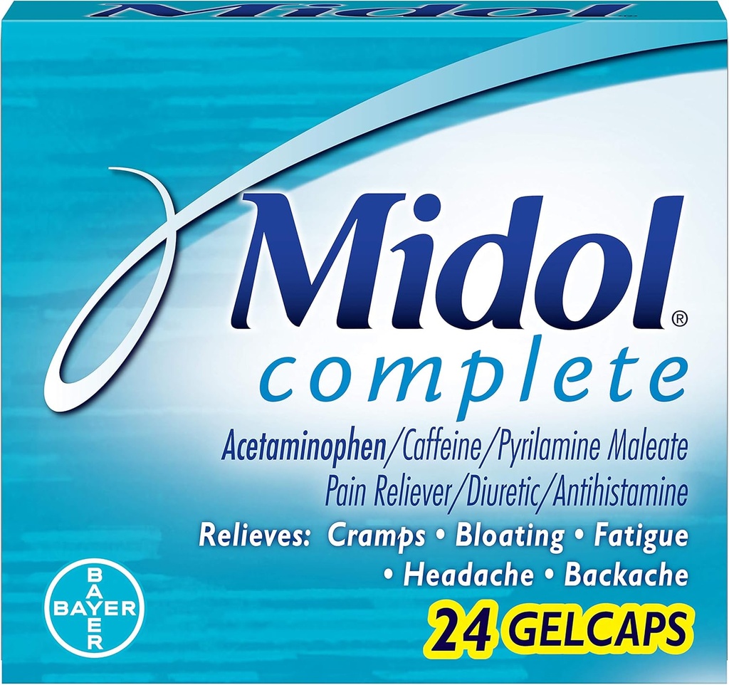 Midol Menstrl Glcap Taille 24s Midol Maximum Strength Menstrual Complete Pain Relief