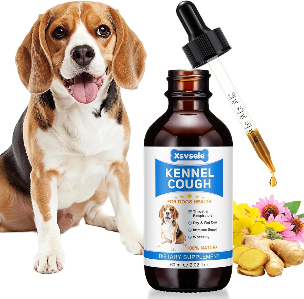 Toux de Kennel gouttes de traitement pour chiens, complément de chien naturel Toux de Kennel gouttes pour toutes les races et chien de taille