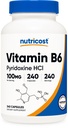 Nutricost Vitamin B6 (Pyridoxin HCl) 100mg, 240 Kapseln