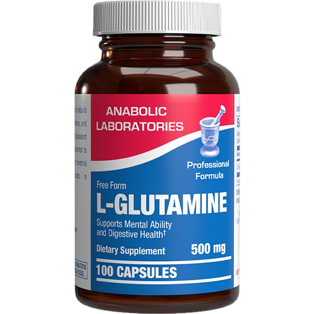 Forme libre L-Glutamine Supplément - Capsules cliniques de L Glutamine 500mg pour Gut Health et Immune Support - Powerful Amino Acid Glutathion Precursor - Non-OGM & Fabriqué aux États-Unis - 100 portions