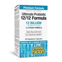 Natürliche Faktoren Ultimate Probiotic 12/12 Formel - Verdauungshilfe-Ergänzung mit Probiotika - Immunität & Gut Health Support Supplement - 60 vegetarische Kapseln (60 Servietten)