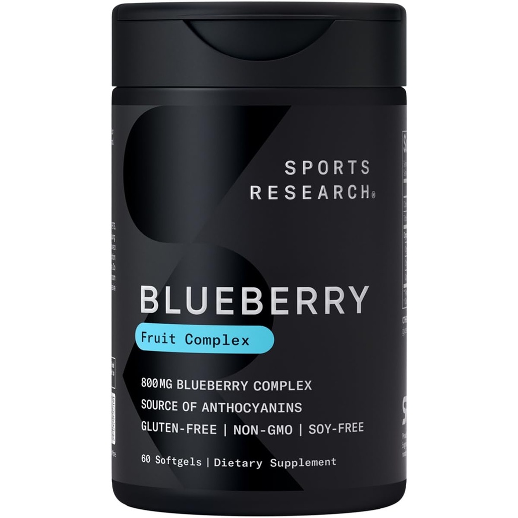 Blueberry Capsules - Hergestellt aus Bio-Blaubeeren mit Bio Extra Virgin Olivenöl - Non-GMO & Gluten Free - 60 Liquid Softgels