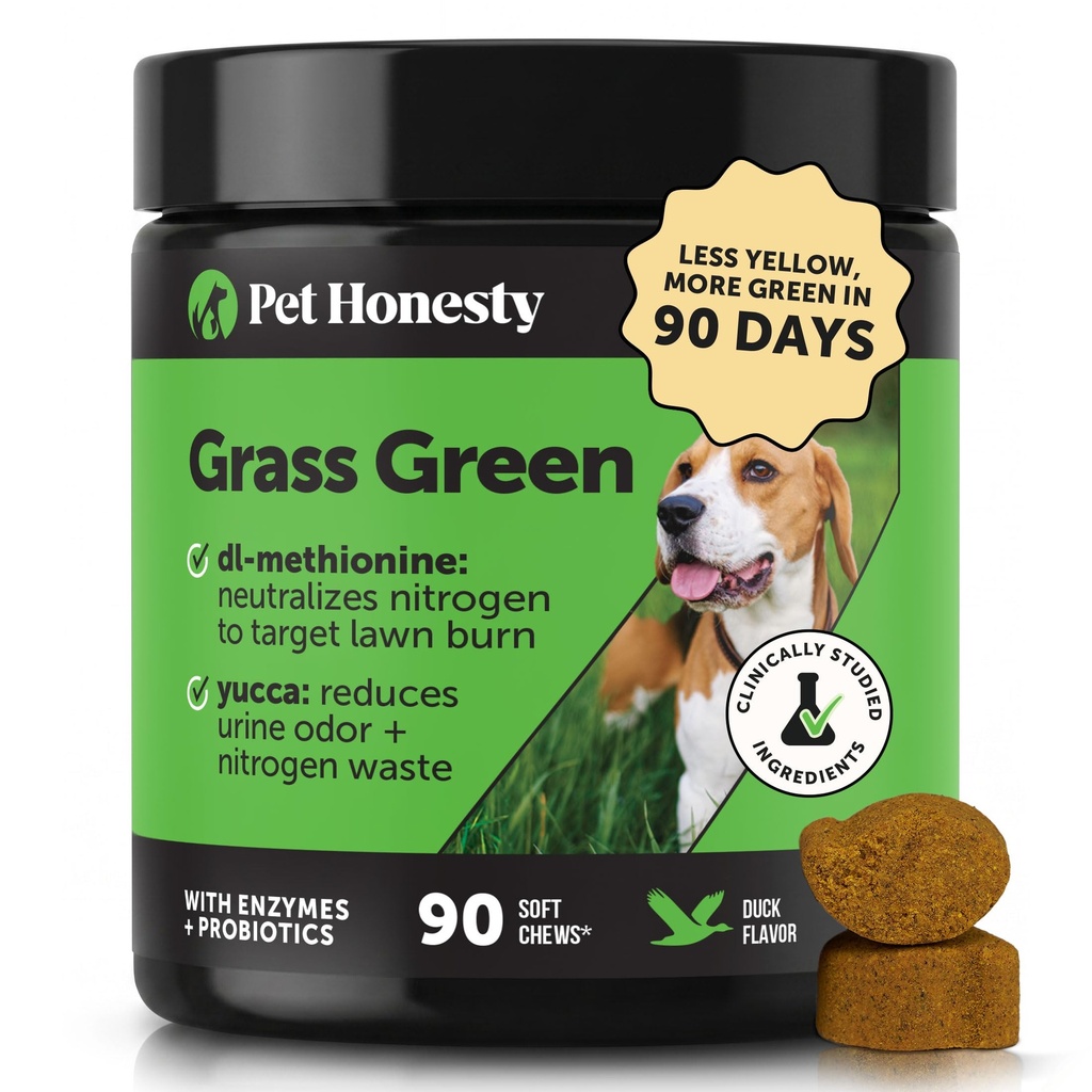Grass Green Dog Chews - Urin Neutralisator für Rasen, Hund Pee Grass hilft Yard Aufenthalt Green Addressing Burn Spots mit Probiotics & Enzymes (Duck)