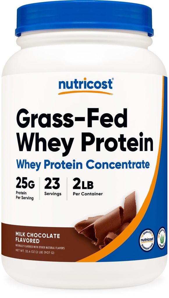 Nutricost-Gras-gefüttertes Molkenproteinkonzentrat (Schokolade) 2LBS - unvergällt, nicht gentechnisch verändert, glutenfrei, natürliche Aromen