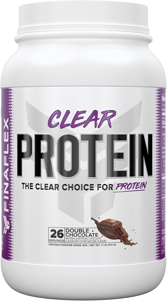 FINAFLEX Clear Protein, Double Chocolate - 2 lb - Fördert Muskelleistung & Wachstums - Milchshake-Like Taste - Low Carb, Low Fat & Gluten Free - 27 Serviers