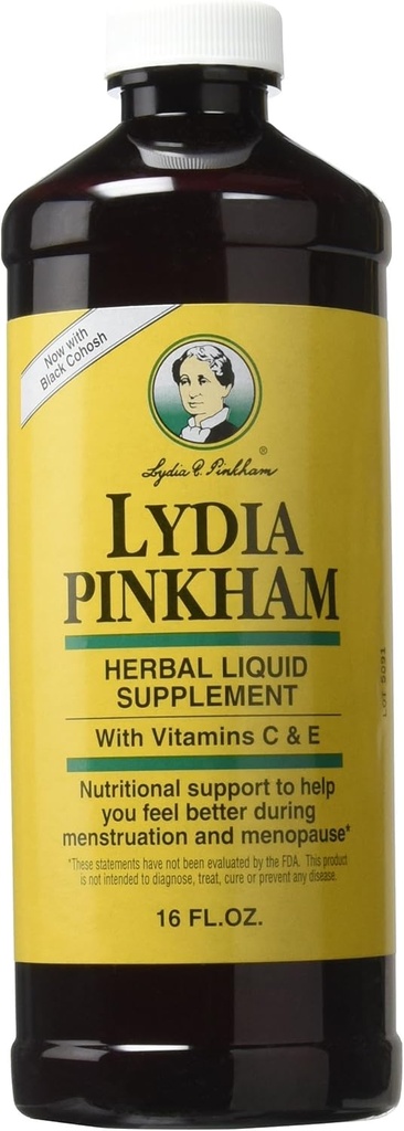 Lydia Pinkham Flüssige Kräuterergänzung für Menstruation und Menopause Unterstützung, 16 Unze