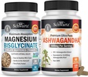 Extra Strength Ashwagandha Kapseln (2 Monate Versorgung) Plus Hohe Absorption Magnesium Bisglycinat Kapseln (1 Monat Versorgung