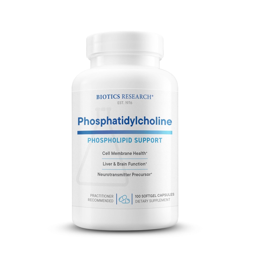 Biotics Research Phosphatidylcholin 420 mg/softgel, Gesunde kognitive Funktion, abgeleitet von Lecithin, Enthält Choline für Neurotransmitter Acetylcholin, 100 Servietten