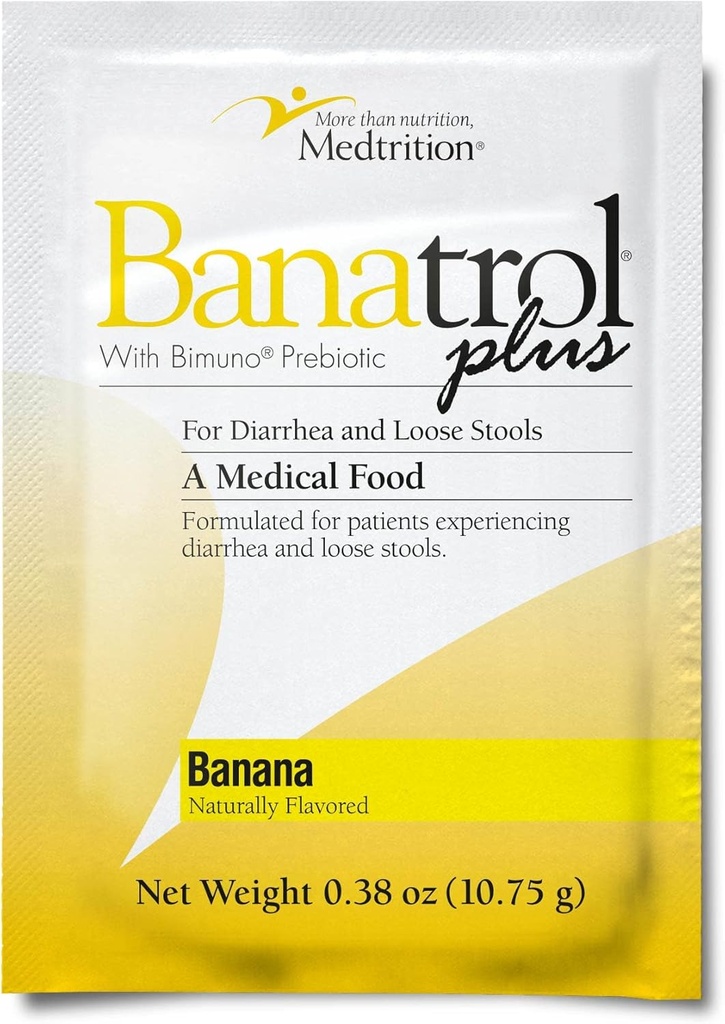 Medtrition Banatrol Natürliche Anti-Diarrheal mit Präbiotika, Relief für IBS, wiederkehrende Durchfall, Klinisch unterstützte medizinische Lebensmittel, Nicht-Verhalten, 21 Servierungen (Banana)