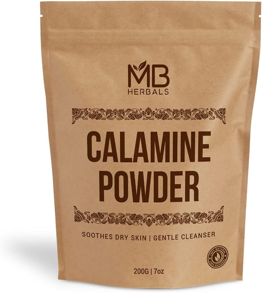 MB Kräuter Calamine Pulver 7 oz (200 Gramm) | Calamine Pulver für Seife Herstellung und beruhigendes Gesichtspaket für trockene Haut | Kein äußerer Duft oder Farbe | Keine Konservierungsstoffe