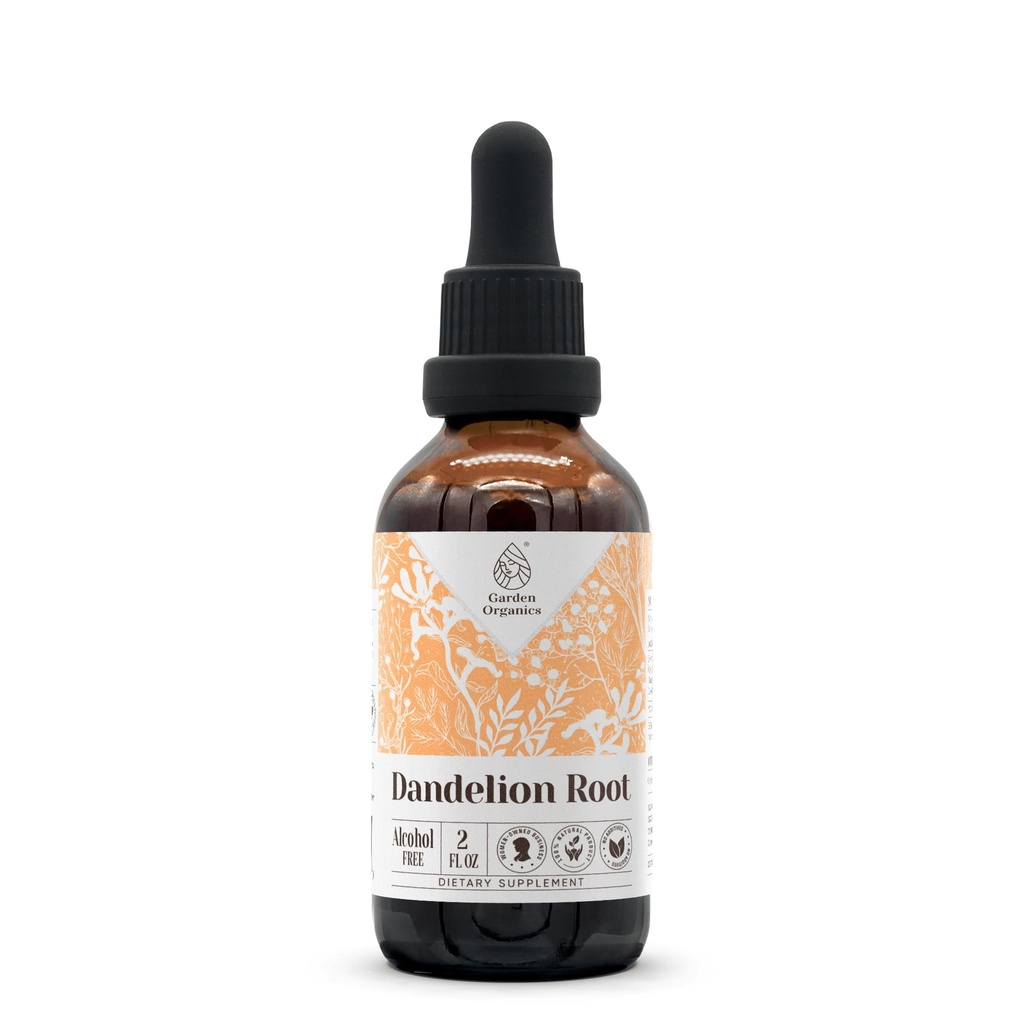 Extrait de teinture naturelle sans alcool de racine de dandelion, booster système immunitaire, gouttes liquides faites à partir de 100% de dandelion (Taraxacum officinale) racine séchée (2 fl oz)