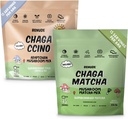 Renude Chaga Matcha und Chagaccino - Chaga Pilzpulver für Kaffee und Matcha, Pilz-Getränk-Mischung mit Adaptogenen, natürliche Energie und Immununterstützung, Vegan, Keto - 15 Portionen