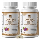 Suppléments de cortisol 10-IN-1 avec Magnésium, Ashwagandha, Camomille, L-Theanine, Phosphatidylsérine, millepertuis, Astragalus, Vitamine C & D3, Pour les femmes hommes, 240 capsules végan pendant 4 mois, non OGM