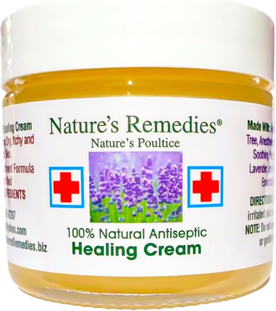 "100% Natürliche antiseptische Heilcreme" heilt und lindert infizierte Haut, Bed Sores, Druck Sores, Wounds, schmerzhafte Ulcers, Juckreiz, Scrapes, Rashes, Cuts, Burns, Poison Ivy, Eczema, Psoriasis 2 oz.