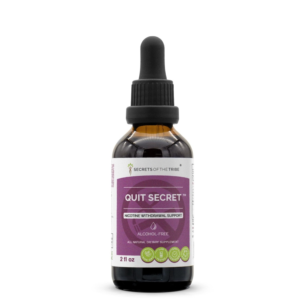 Quit Secret Alcohol-Free Extract, Licorice,Lungwort,Nutmeg,St. John's Wort. Glycerit-Tinktur, Nikotin-Entnahmeunterstützung (2 oz)