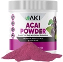 AKI Acai Powder - Nourish Ihr Körper mit idealen Vitaminen & Nährstoffen - Pulver für Glatttiere - Non-GMO, Vegan Friendly & Glutenfrei (5.30oz/150g)