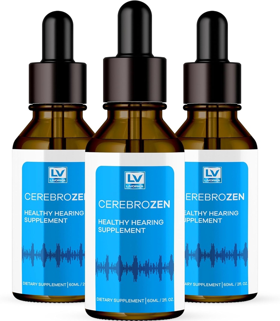 3 Pack - Cerebrozen Ohr Tropfen - Cerebrozen, Cerebrozen 24, Cerebrozen 360 Hörgerät, Cerebrozen Tropfen, Cerebrozen Flüssigkeit, Cerebrozen Tropfen für Ohren, 3 Flaschen für 3 Monate