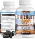 Shilajit Himalayan Kapseln - Pure Himalayan Organic Supplement mit Pilzen Mischung, Zink - 2 Monate Versorgung für Stärke, Stamina, Gehirn & Immune Gesundheit - Shilajit für Frauen & Männer 120 Count Vegan