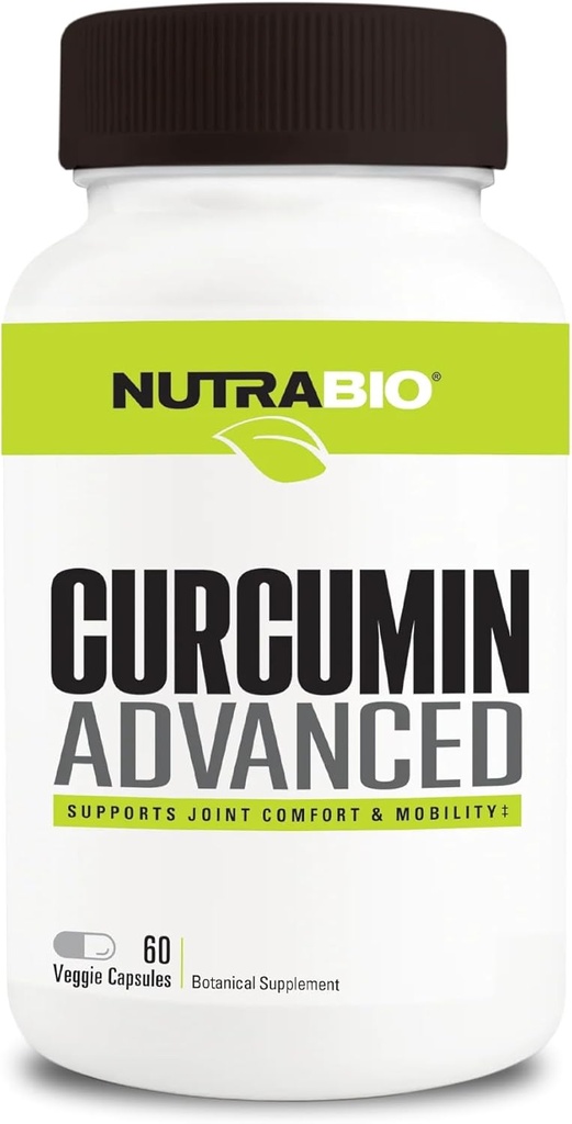 NutraBio Curcumin Advanced Digestion & Joint Support Complex, 60 Gemüsekapseln