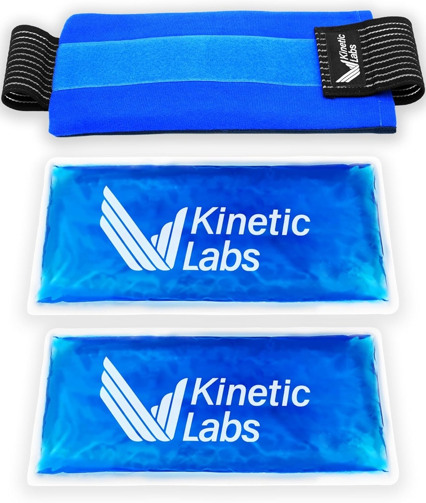Paquet de glace réutilisable par Kinetic Labs - Paquet de glace Gel - Paquets de glace pour blessures réutilisables (Grand avec le pack de gel supplémentaire)