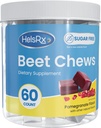 Beet Chews Nahrungsergänzung - Herz Gesunde Chews - Blutdruckunterstützung und Energie - Zuckerfrei (60 Zähler)