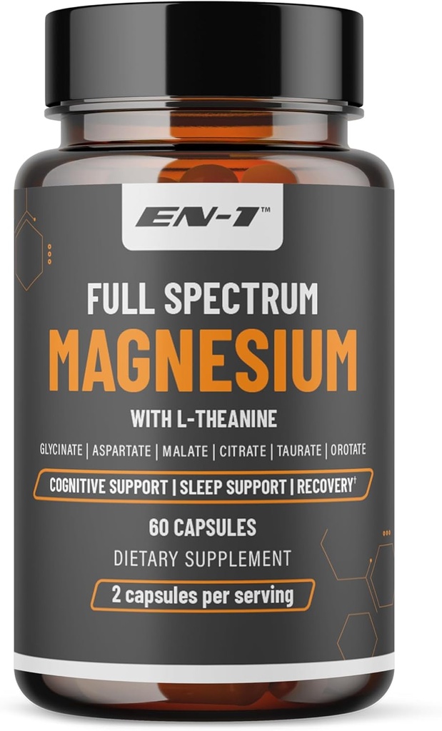Magnesium-Ergänzung, Natürliche Mag w/L Theanin, P5P (B6), Zink, Glycin, 6 Formen, L Theanine Supplement