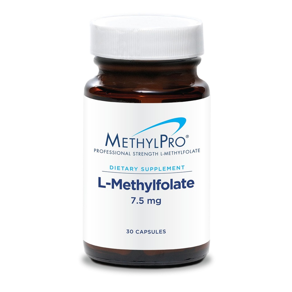 MethylPro L-Methylfolate 7,5 mg - Supporte un mental sain - Folate actif pour le soutien de la méthylation et les réactions biochimiques - Très biodisponible - Dosage flexible - 30 portions - 30 capsules