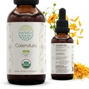 HerbEra Calendula B60 USDA Teinture biologique (extrait sans alcool, gouttes à base de plantes de haute puissance) Calendula biologique certifiée (Calendula Officinalis) Fleur séchée (2 oz)