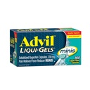 Advil Liqui-Gels Minis analgésique et réducteur de fièvre, médicament pour la douleur pour adultes avec l'ibuprofène 200mg pour soulager la douleur - 160 Capsules remplies de liquide