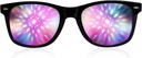 GloFX Black Frame Halo Diffraction Glasses – Laser geätzt für Halo Light Effects, langlebig und flexibel für Raves & Festivals